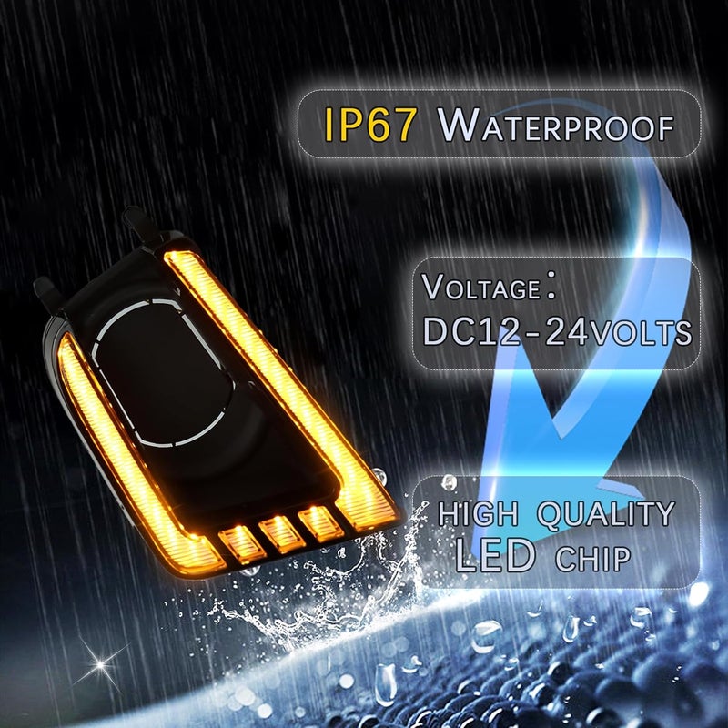 PGTOPONE Switchback White/Amber LED Front Fog Daytime Running Lamp w/Dynamic Flash LED Turn Signal Light Feature Kit For Toyota TACOMA 2012-2015 SR TRD Pro Replacement Front Bumper (12-15) - Image 5